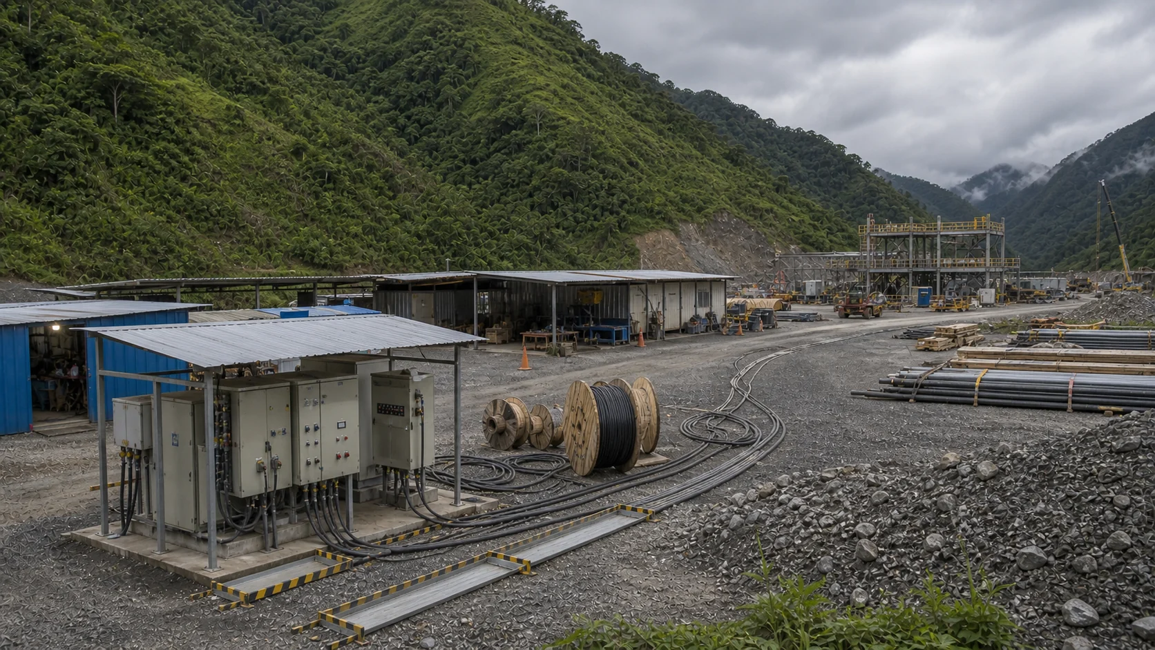 Temporary power problem on a mine construction and expansion site