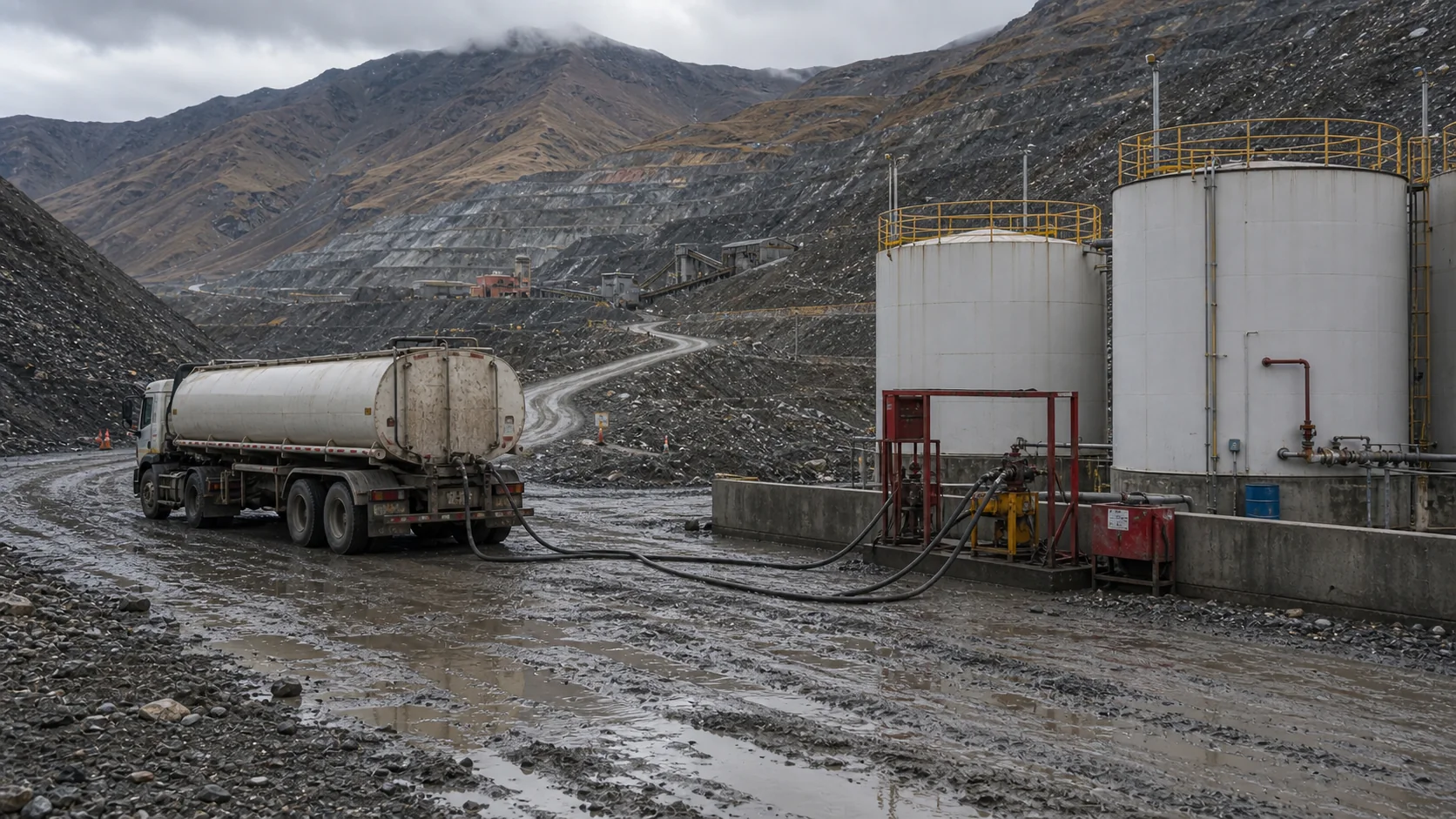 Remote mine fuel transport and refueling issue